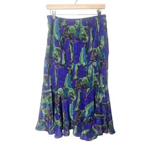 Vintage Y2k Chelsea Collection Purple Print Elastic Waist Skirt Size 12